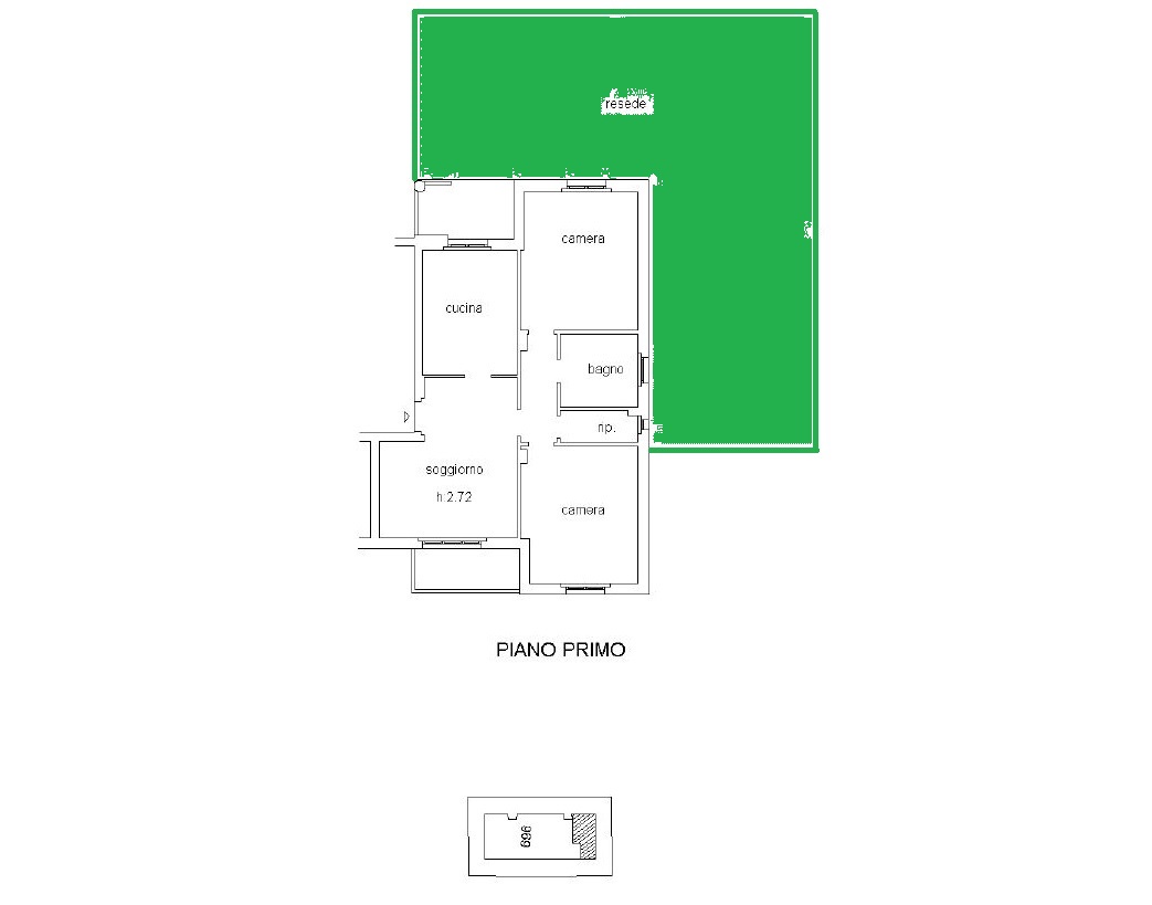 Appartamento in vendita, rif. R/672 (Planimetria 1/2)