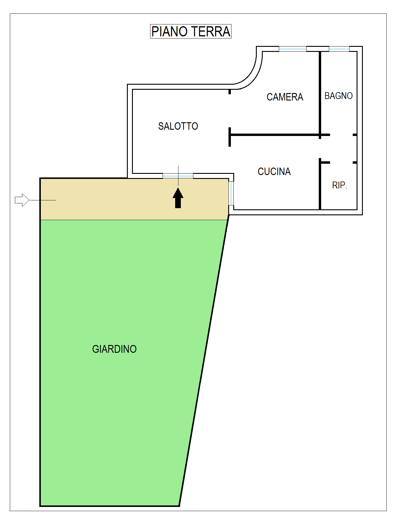 Porzione di casa in vendita, rif. B/333 (Planimetria 1/2)