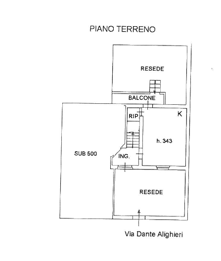Terratetto in vendita, rif. P/0208 (Planimetria 1/3)