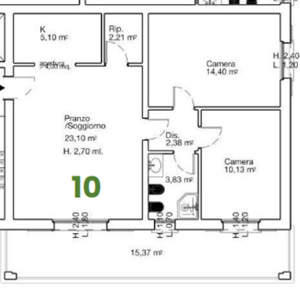 Appartamento in vendita, rif. F/0502 (Planimetria 1/1)