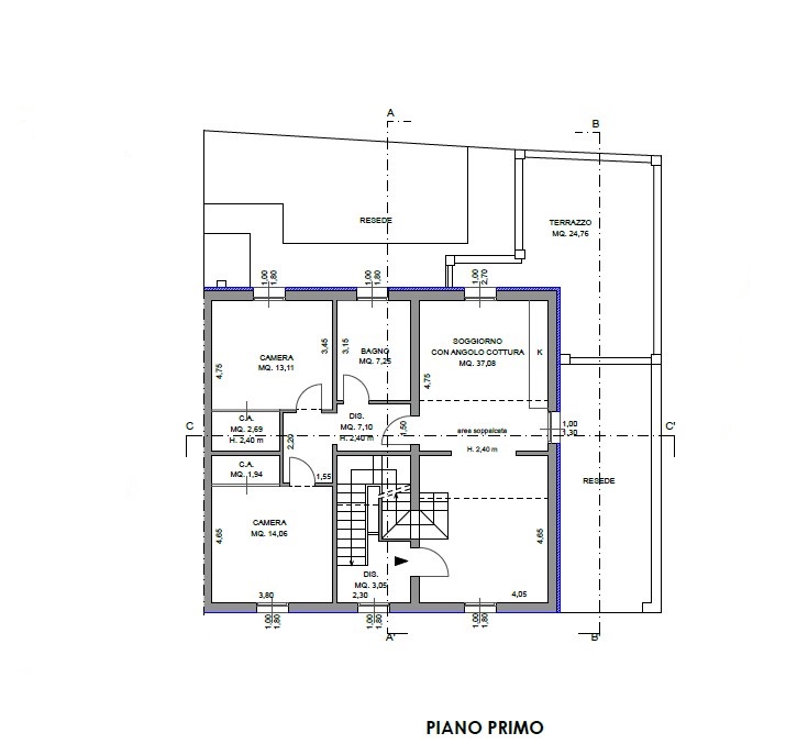Appartamento in vendita, rif. F/0557 (Planimetria 1/2)