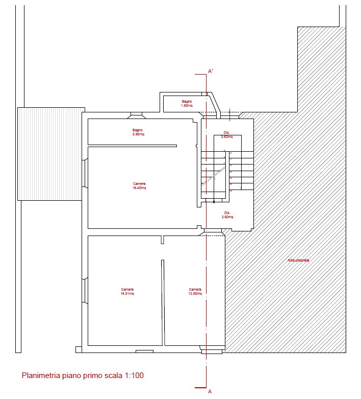 Porzione di casa in vendita, rif. B/0261 (Planimetria 3/5)