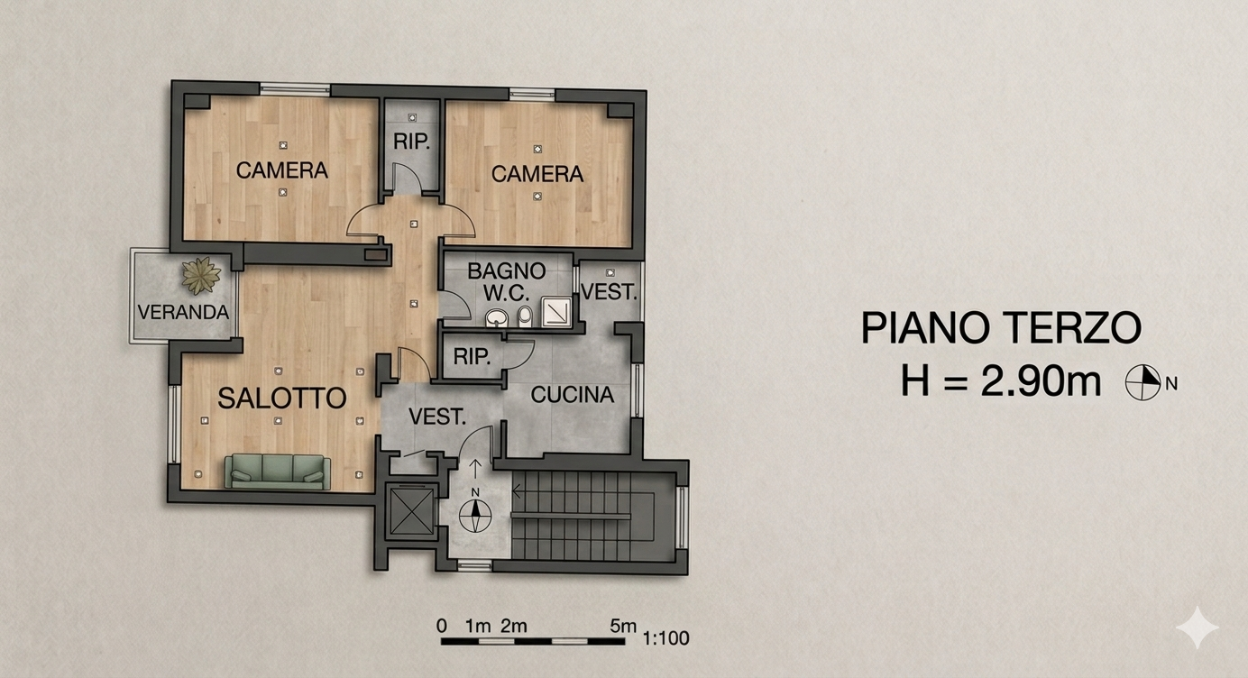 Appartamento in vendita a Montebello, Livorno (LI)