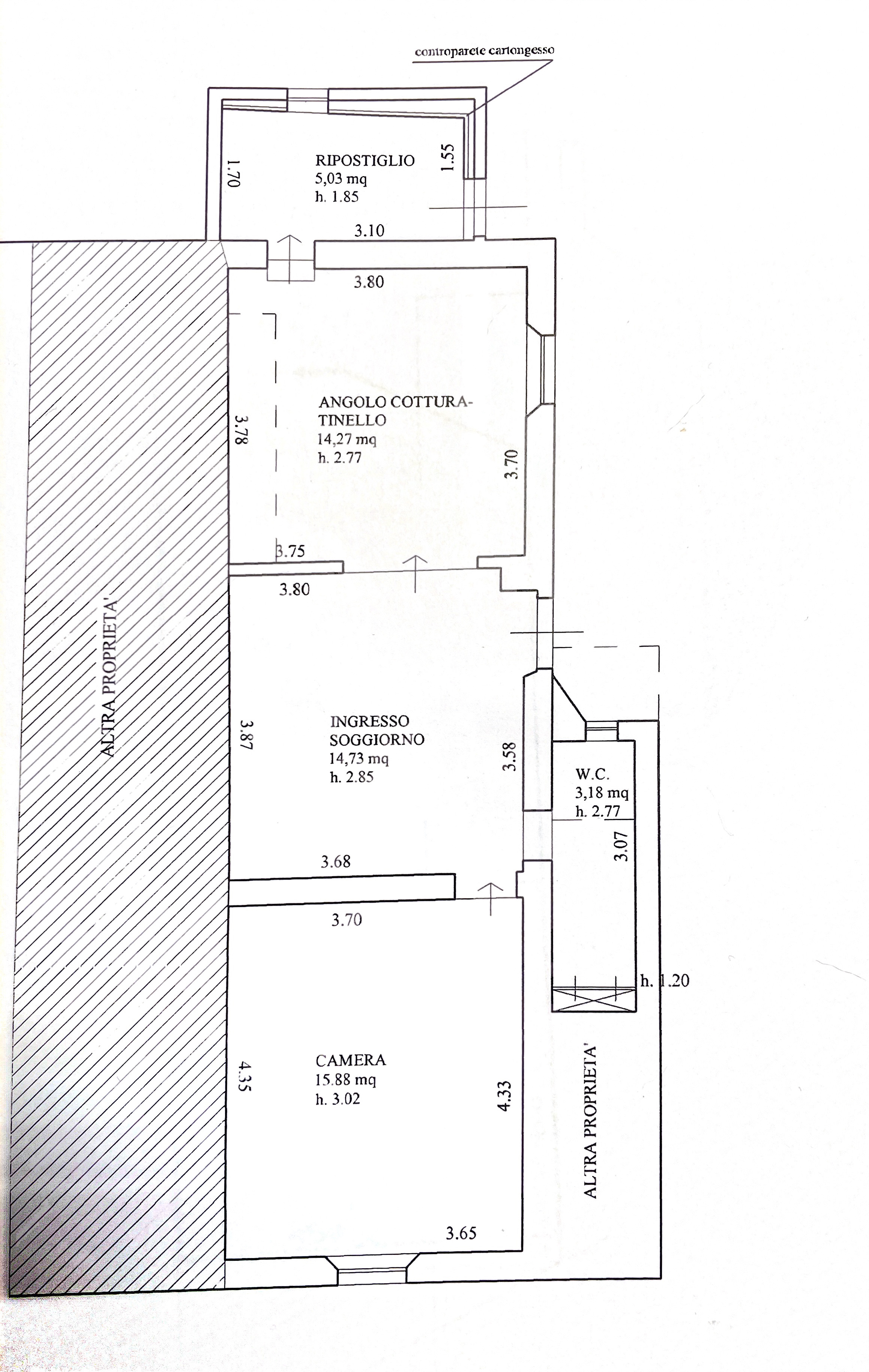 Appartamento in vendita, rif. RB367 (Planimetria 1/2)